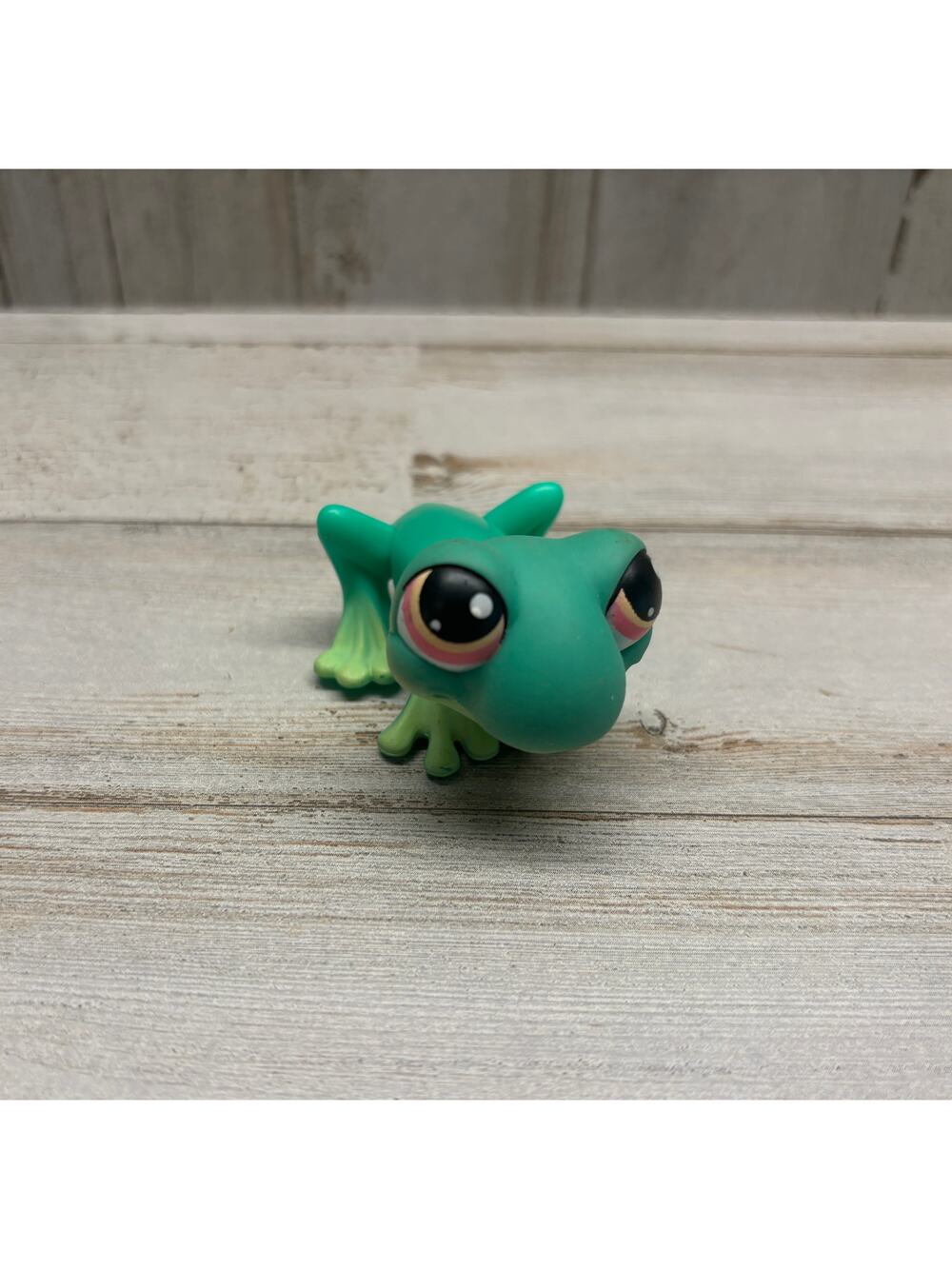 Littlest Pet Shop Green Bobble head Bullfrog Frog 2005 Vintage LPS Figure